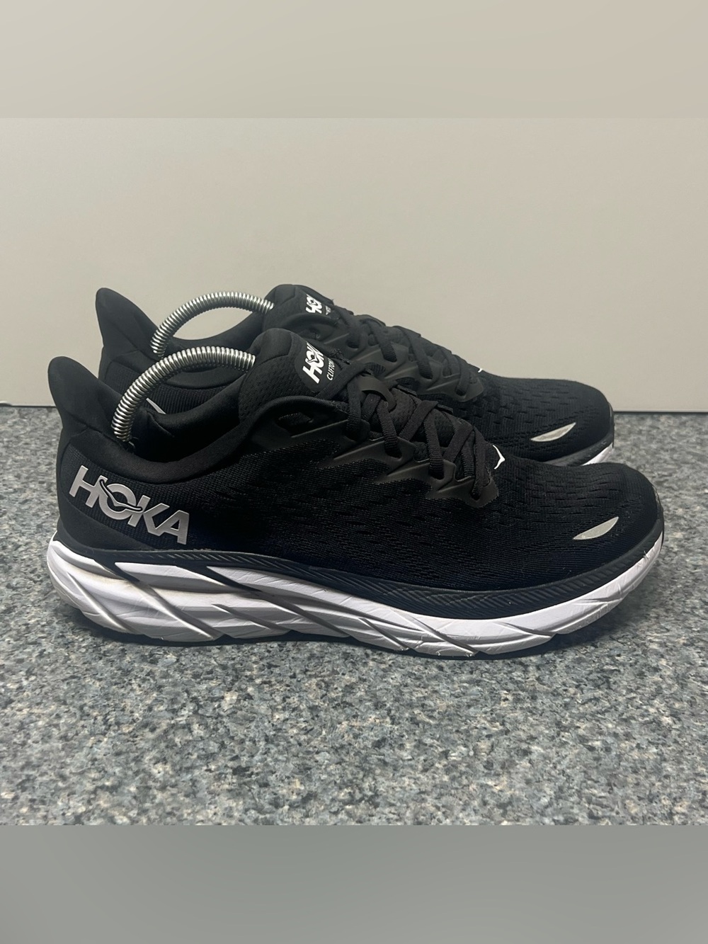 Hoka Clifton 8 Black & White Running Shoes Sneakers | Women’s Size 11